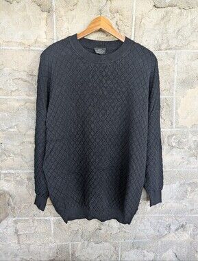 Topshop Maternity Sweater Textured Relaxed Fit Black Pullover